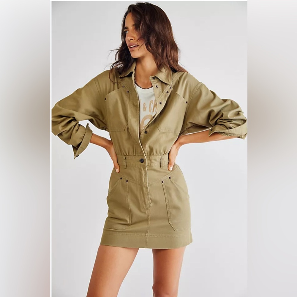 NWT Free People Shonda Joy Utility dress cargo style size US6
